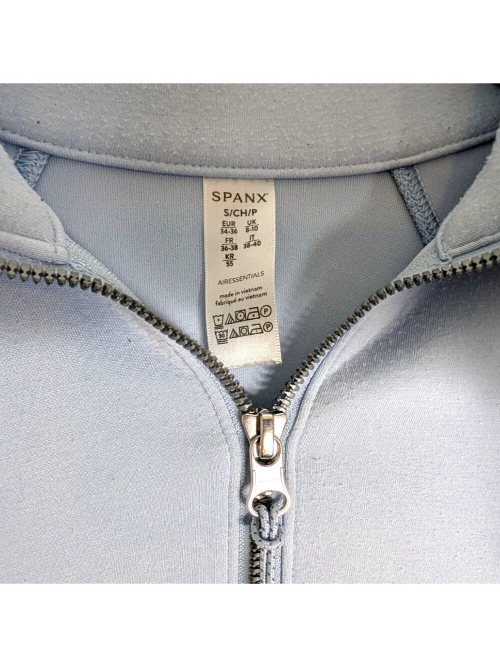 Spanx AirEssentials Half-Zip Sweatshirt Womens S Light Blue Athleisure Pullover - Picture 4 of 12